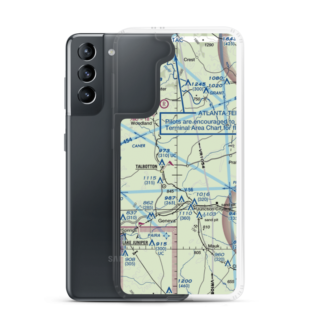 Jumpin J Airport (GA08) VFR Sectional Samsung Case Samsung Galaxy S21 model shown