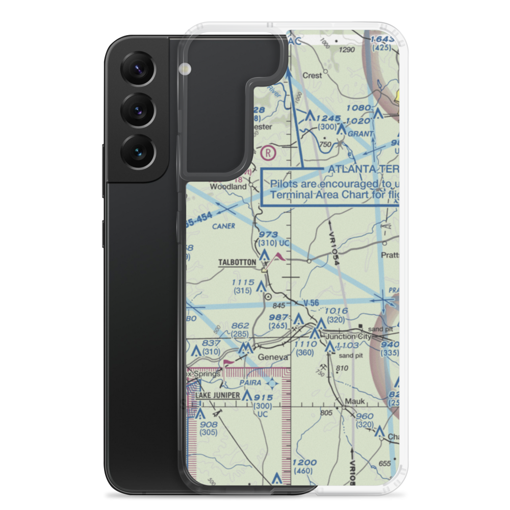 Jumpin J Airport (GA08) VFR Sectional Samsung Case Samsung Galaxy S22 Plus model shown