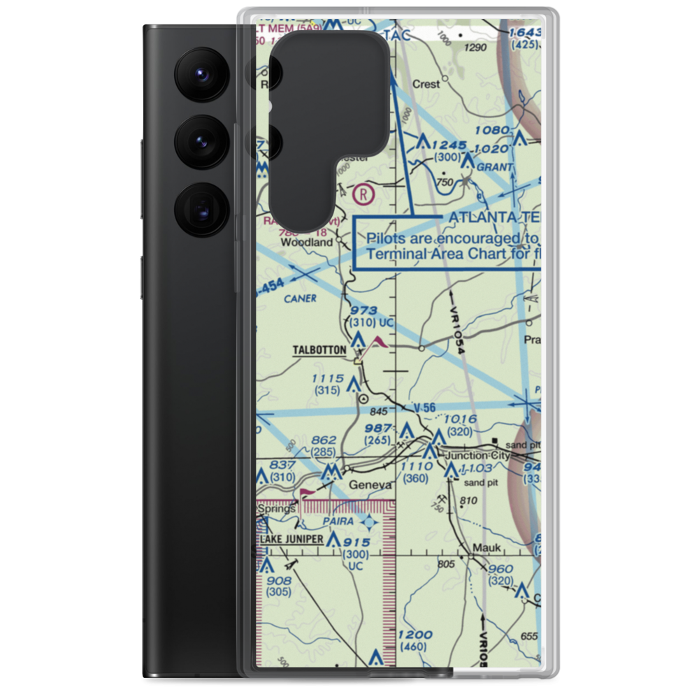 Jumpin J Airport (GA08) VFR Sectional Samsung Case Samsung Galaxy S22 Ultra model shown