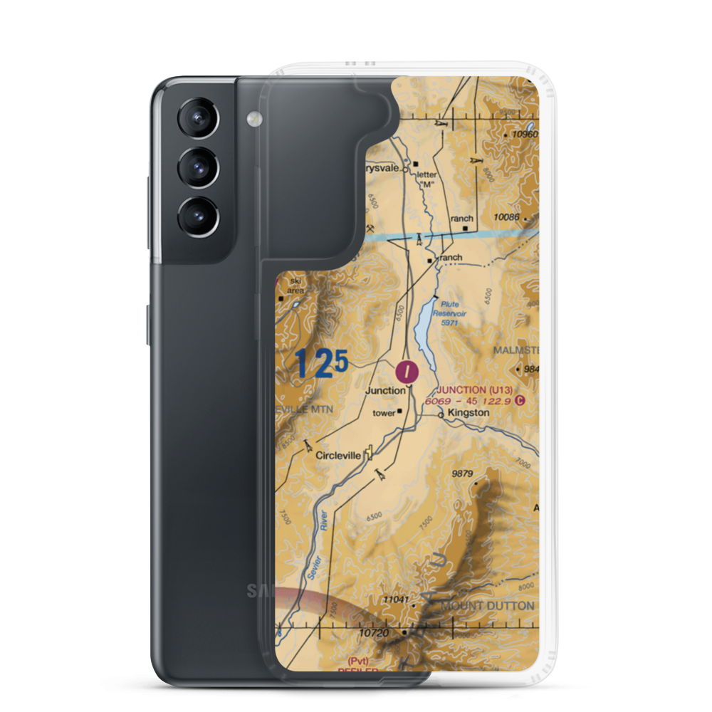 Junction Airport (U13) VFR Sectional Samsung Case Samsung Galaxy S21 model shown