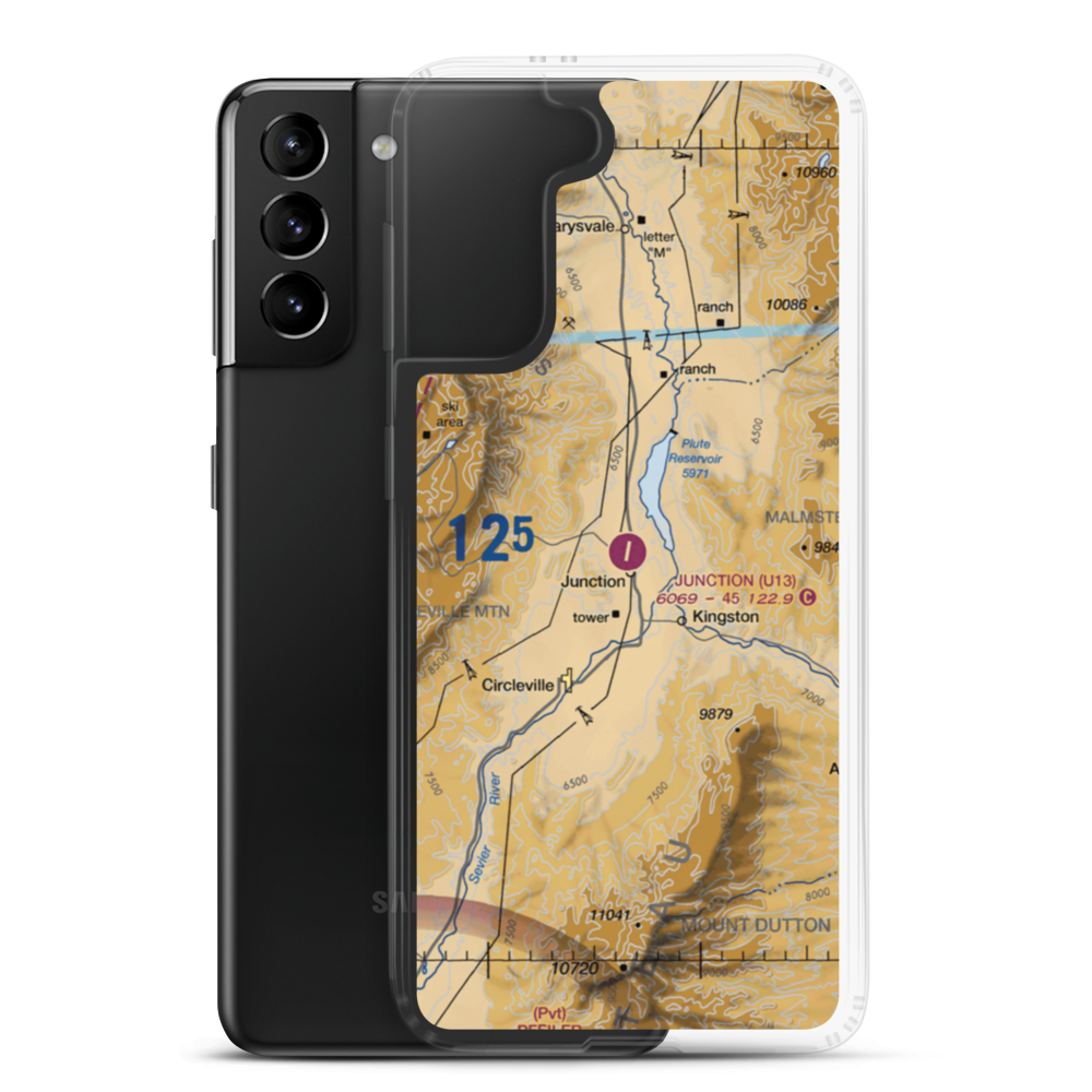Junction Airport (U13) VFR Sectional Samsung Case Samsung Galaxy S21 Plus model shown