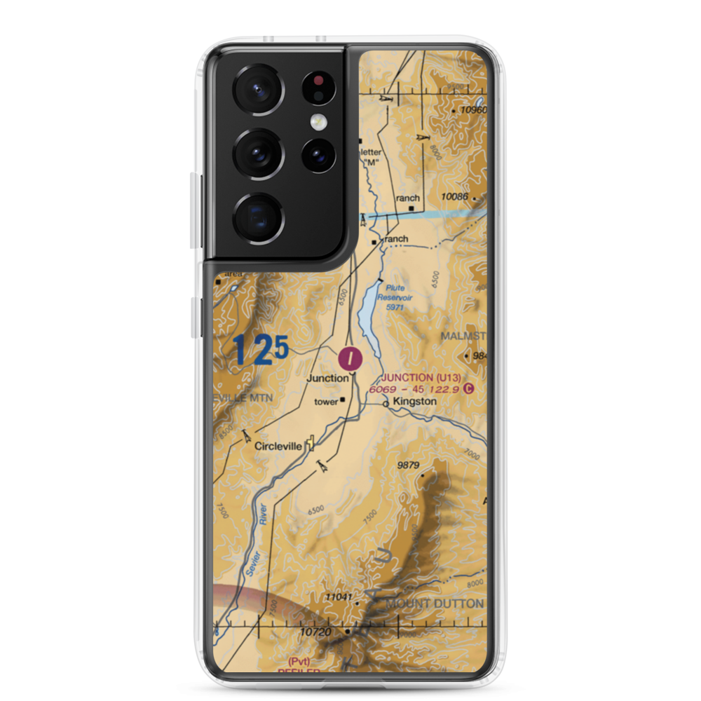 Junction Airport (U13) VFR Sectional Samsung Case Samsung Galaxy S21 Ultra model shown
