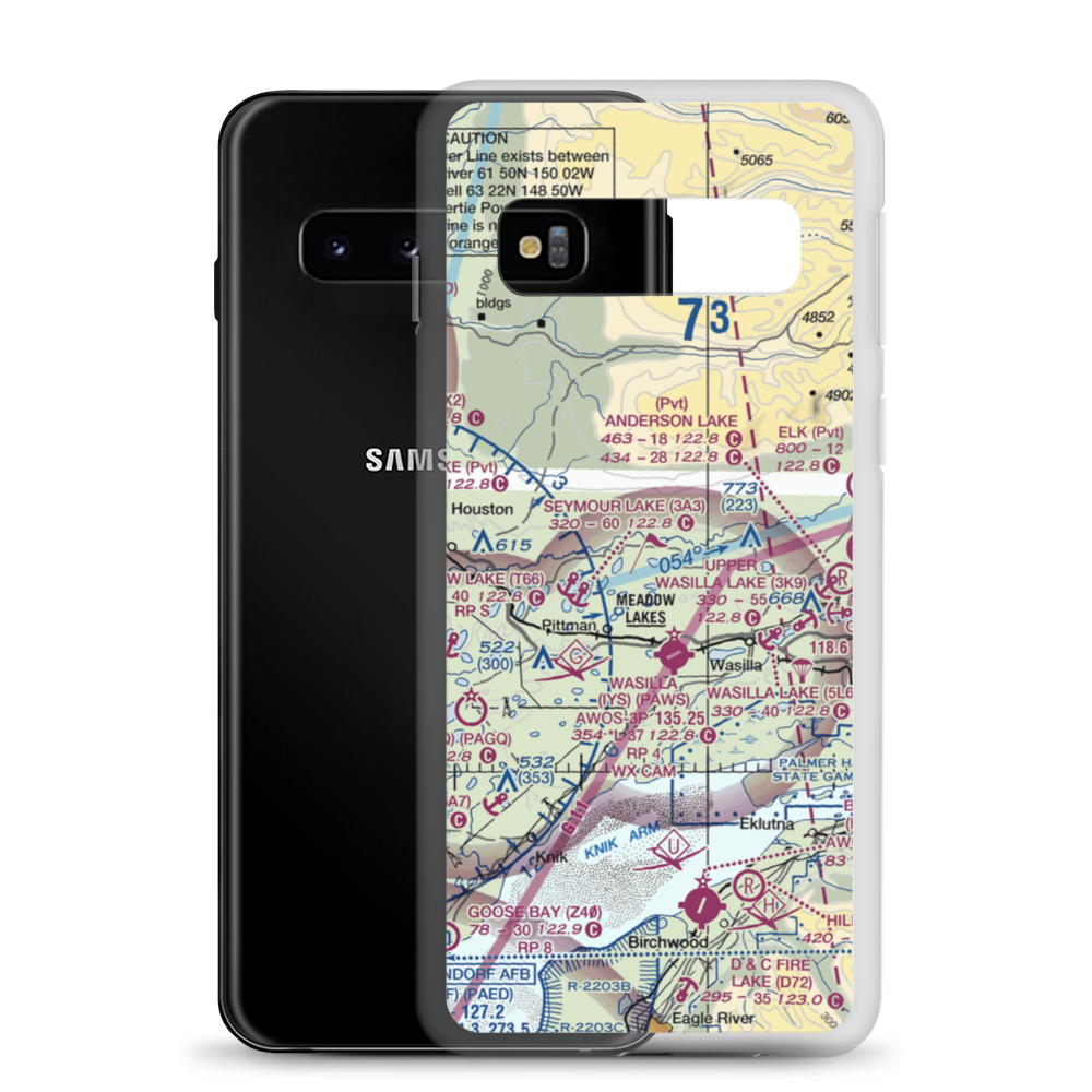 June Lake Airpark (06AK) VFR Sectional Samsung Case Samsung Galaxy S10 model shown