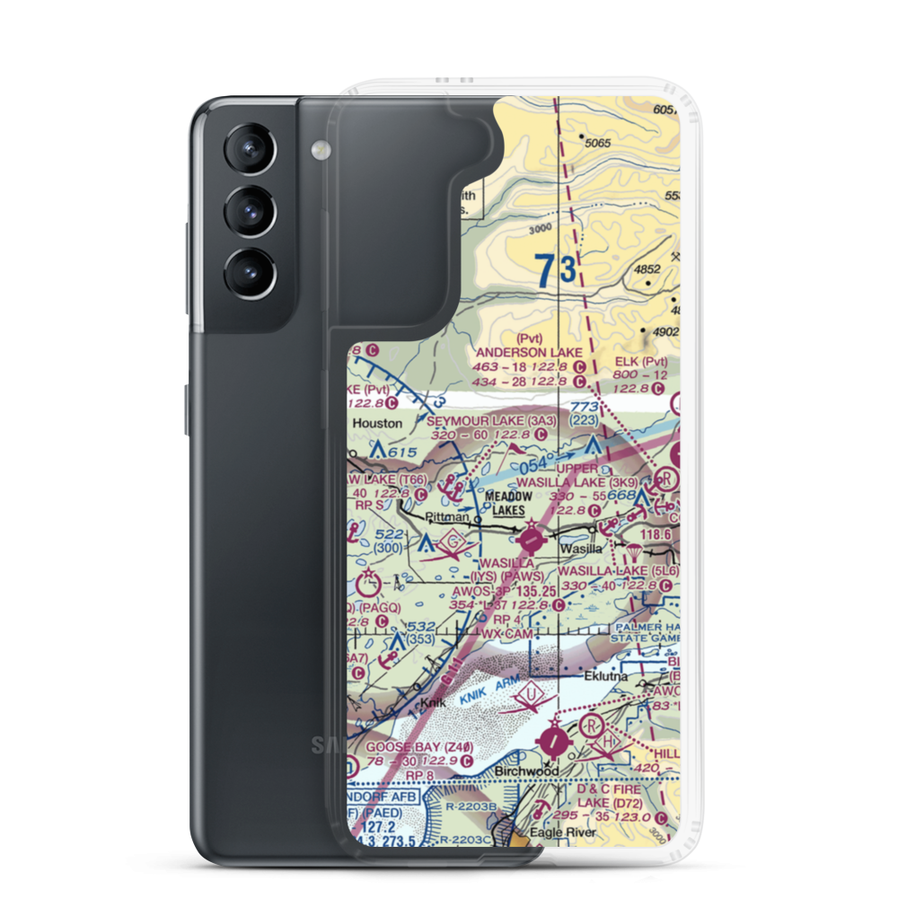 June Lake Airpark (06AK) VFR Sectional Samsung Case Samsung Galaxy S21 model shown