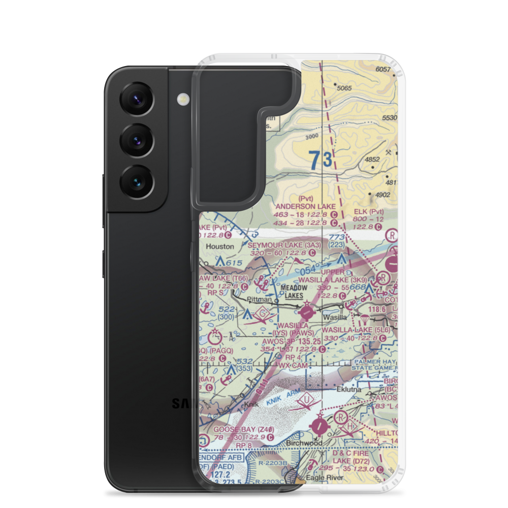 June Lake Seaplane Base (66AK) VFR Sectional Samsung Case Samsung Galaxy S22 model shown