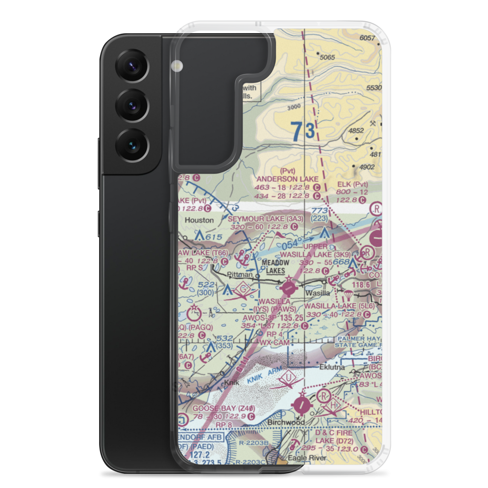 June Lake Seaplane Base (66AK) VFR Sectional Samsung Case Samsung Galaxy S22 Plus model shown