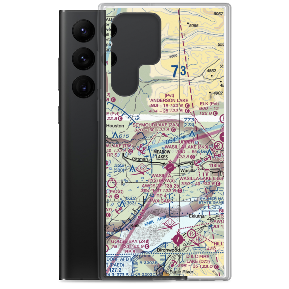June Lake Seaplane Base (66AK) VFR Sectional Samsung Case Samsung Galaxy S22 Ultra model shown