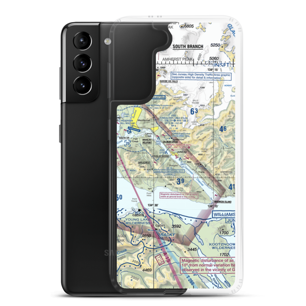 Juneau Harbor Seaplane Base (5Z1) VFR Sectional Samsung Case Samsung Galaxy S21 Plus model shown