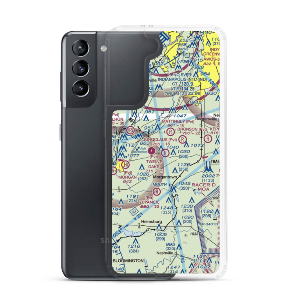 Jungclaus Airport (IN20) VFR Sectional Samsung Case Samsung Galaxy S21 model shown
