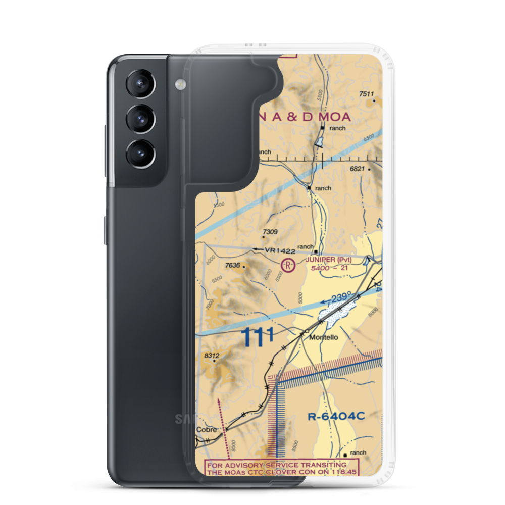 Juniper Airport (NV14) VFR Sectional Samsung Case Samsung Galaxy S21 model shown
