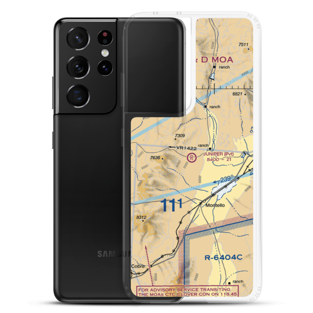 Juniper Airport (NV14) VFR Sectional Samsung Case Samsung Galaxy S21 Ultra model shown
