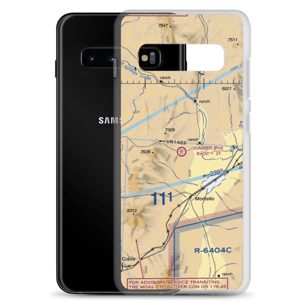 Juniper Airport (NV14) VFR Sectional Samsung Case Samsung Galaxy S10+ model shown