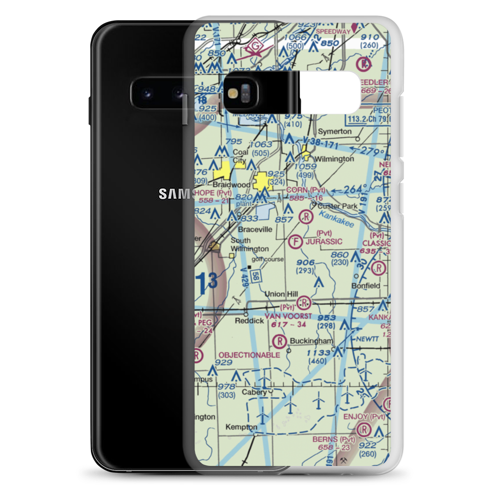 Jurassic Landings Ultralightport (II31) VFR Sectional Samsung Case Samsung Galaxy S10+ model shown