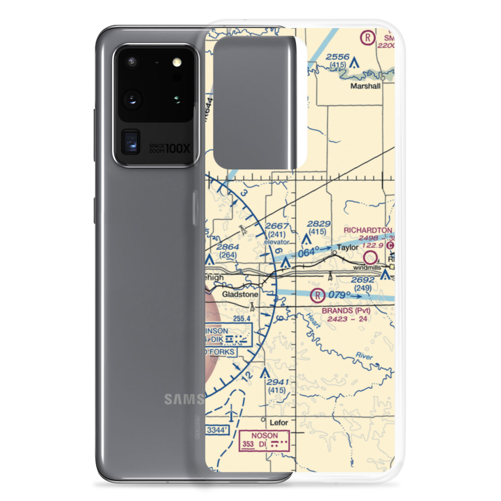 Jurgens Airstrip (75ND) VFR Sectional Samsung Case Samsung Galaxy S20 Ultra model shown