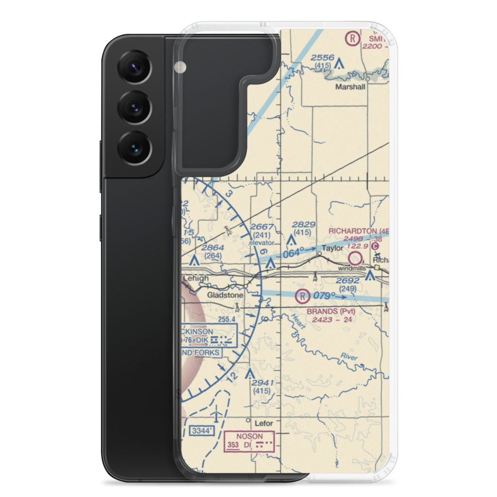 Jurgens Airstrip (75ND) VFR Sectional Samsung Case Samsung Galaxy S22 Plus model shown