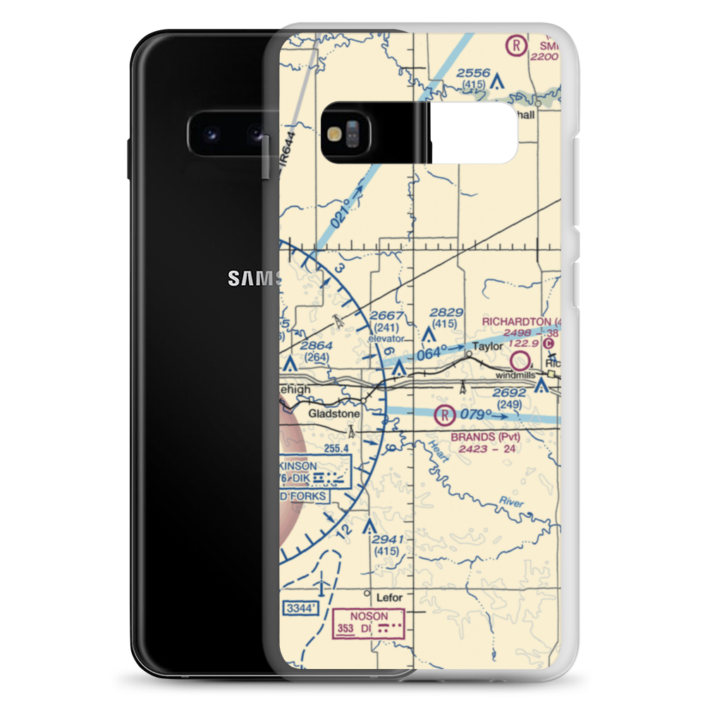 Jurgens Airstrip (75ND) VFR Sectional Samsung Case Samsung Galaxy S10+ model shown
