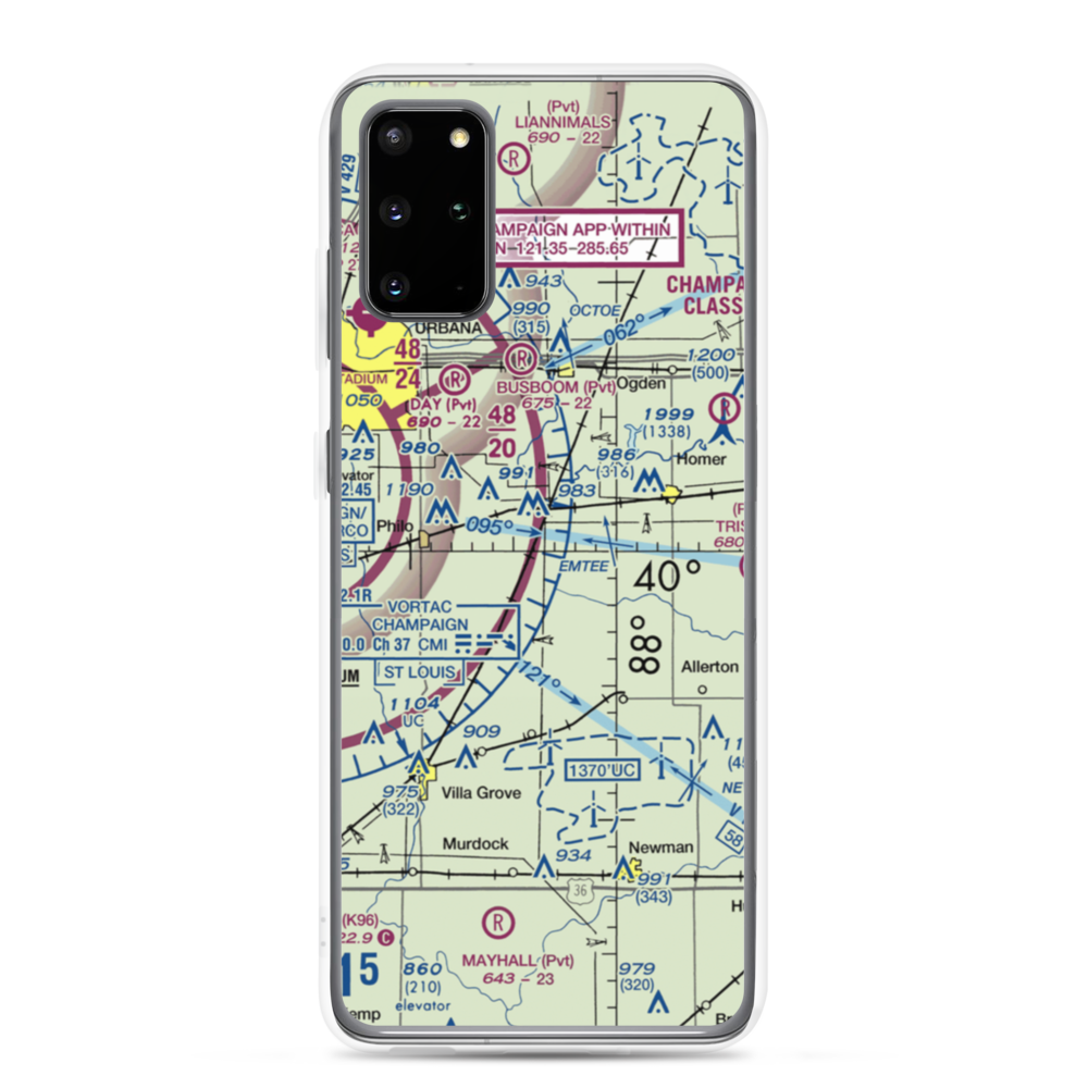 Justus Airport (2LL5) VFR Sectional Samsung Case Samsung Galaxy S20 Plus model shown