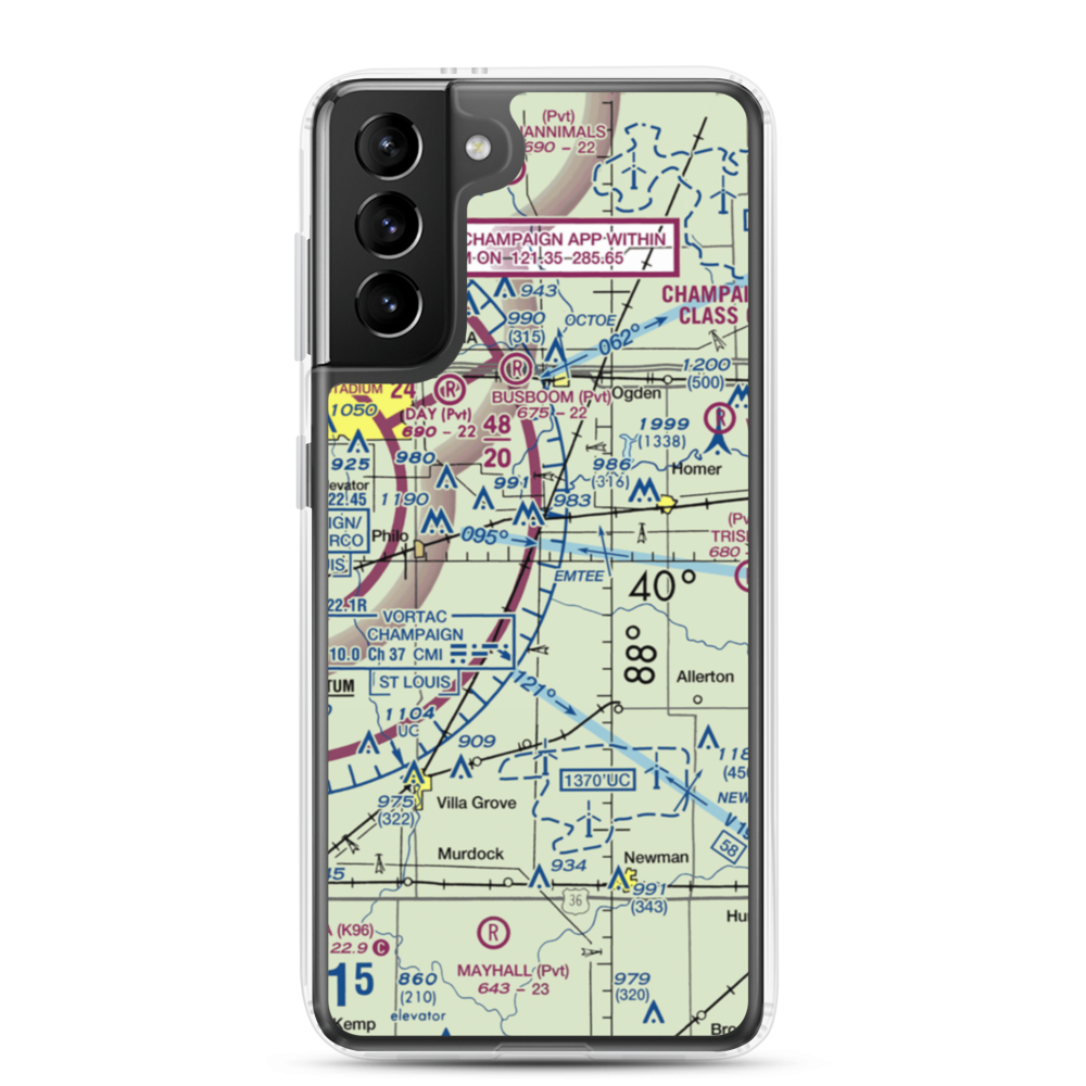 Justus Airport (2LL5) VFR Sectional Samsung Case Samsung Galaxy S21 Plus model shown