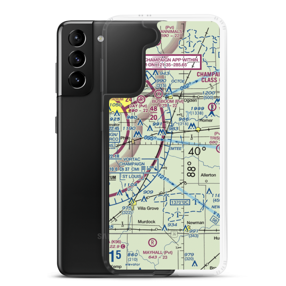 Justus Airport (2LL5) VFR Sectional Samsung Case Samsung Galaxy S21 Plus model shown