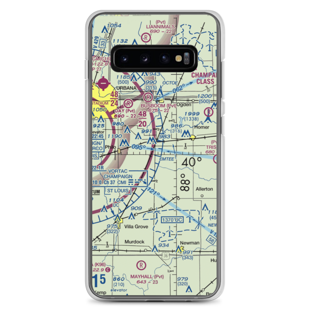 Justus Airport (2LL5) VFR Sectional Samsung Case Samsung Galaxy S10+ model shown