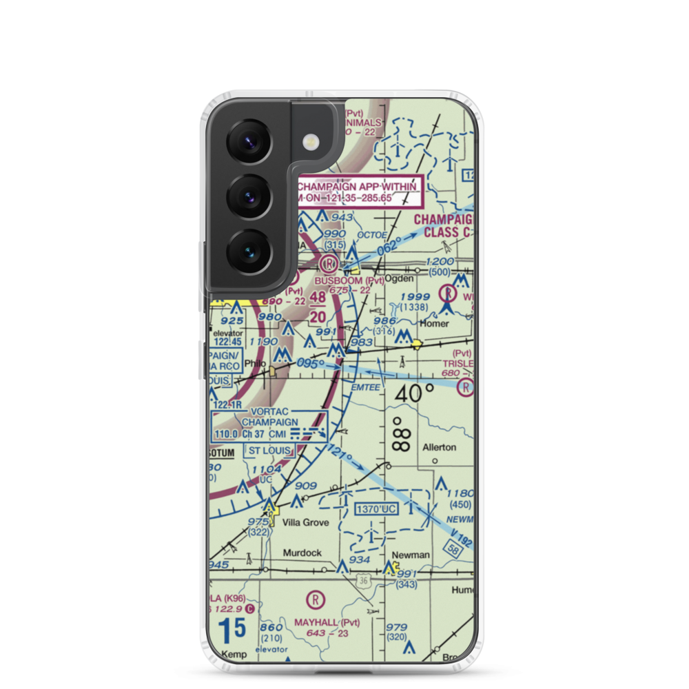 Justus Airport (2LL5) VFR Sectional Samsung Case Samsung Galaxy S22 model shown