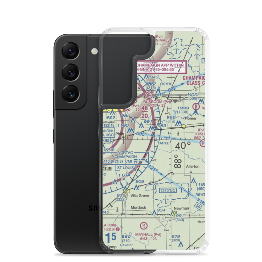 Justus Airport (2LL5) VFR Sectional Samsung Case Samsung Galaxy S22 model shown