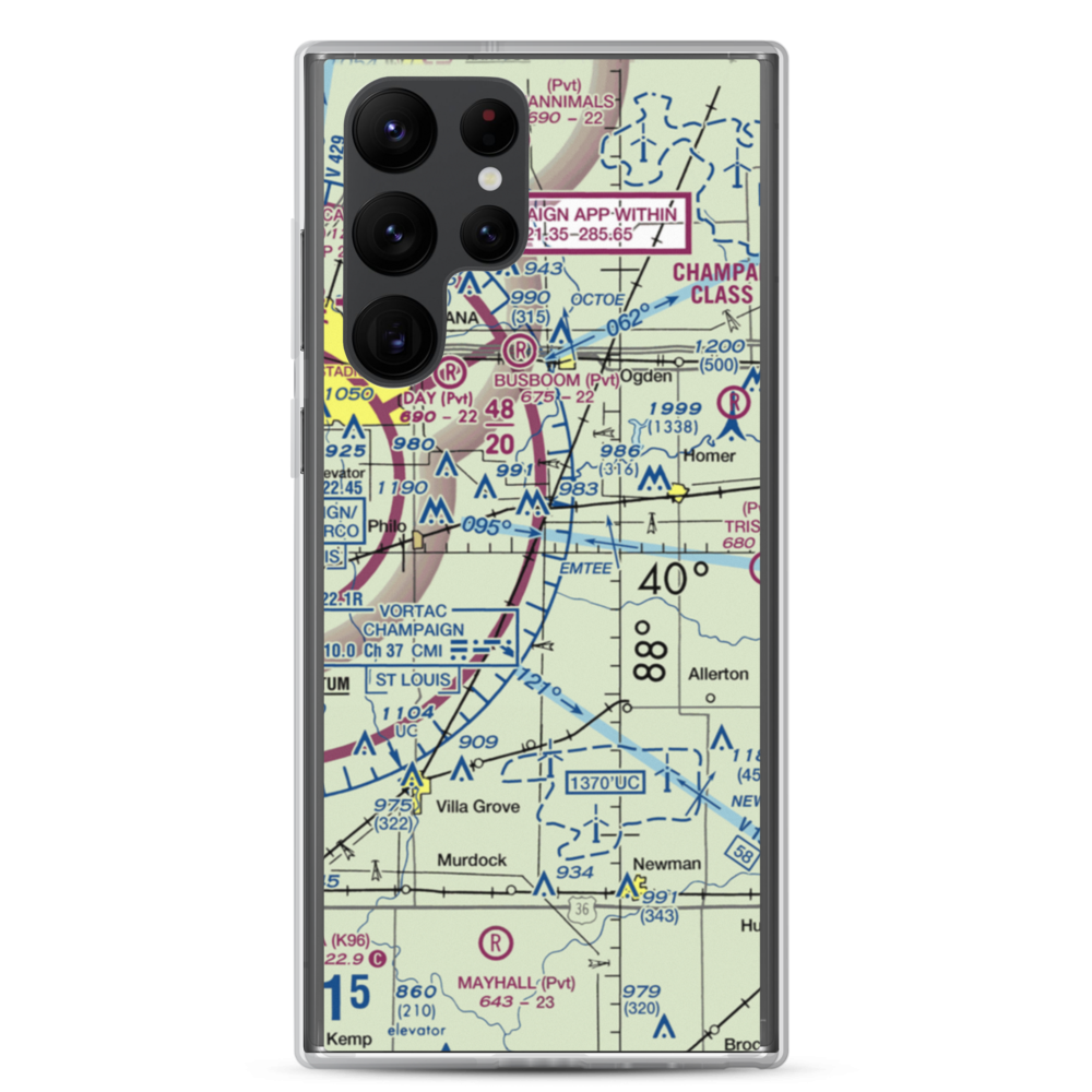 Justus Airport (2LL5) VFR Sectional Samsung Case Samsung Galaxy S22 Ultra model shown