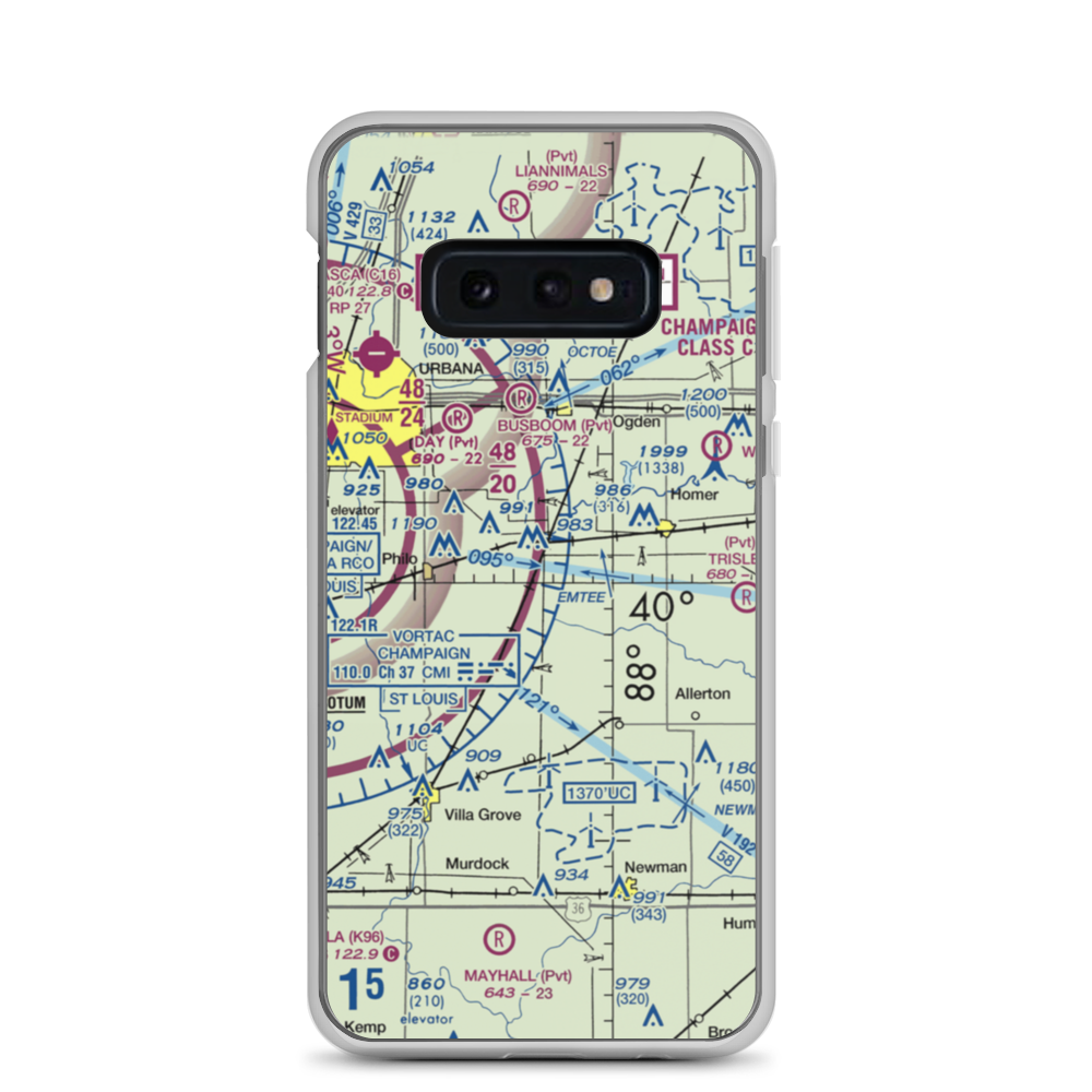 Justus Airport (2LL5) VFR Sectional Samsung Case Samsung Galaxy S10e model shown