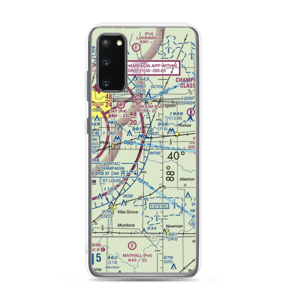 Justus Airport (2LL5) VFR Sectional Samsung Case Samsung Galaxy S20 model shown