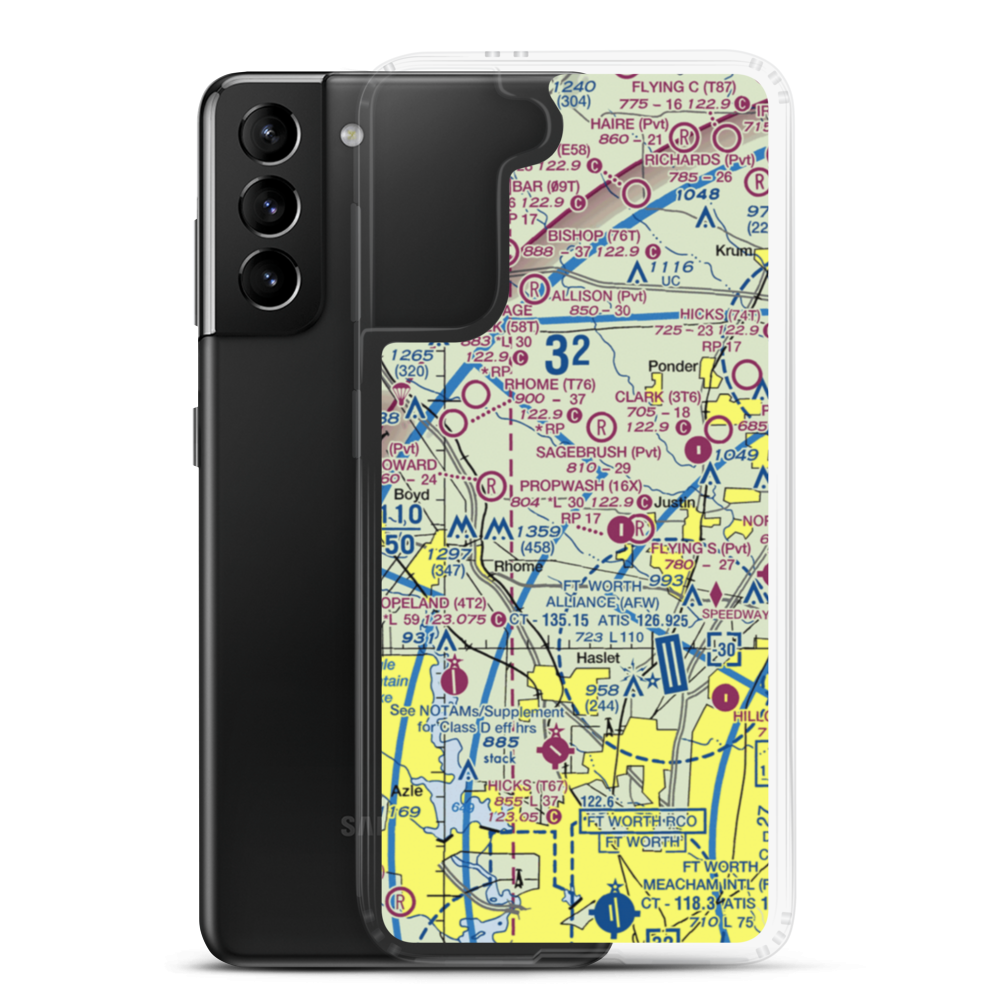 Jw Airport (2TX7) VFR Sectional Samsung Case Samsung Galaxy S21 Plus model shown
