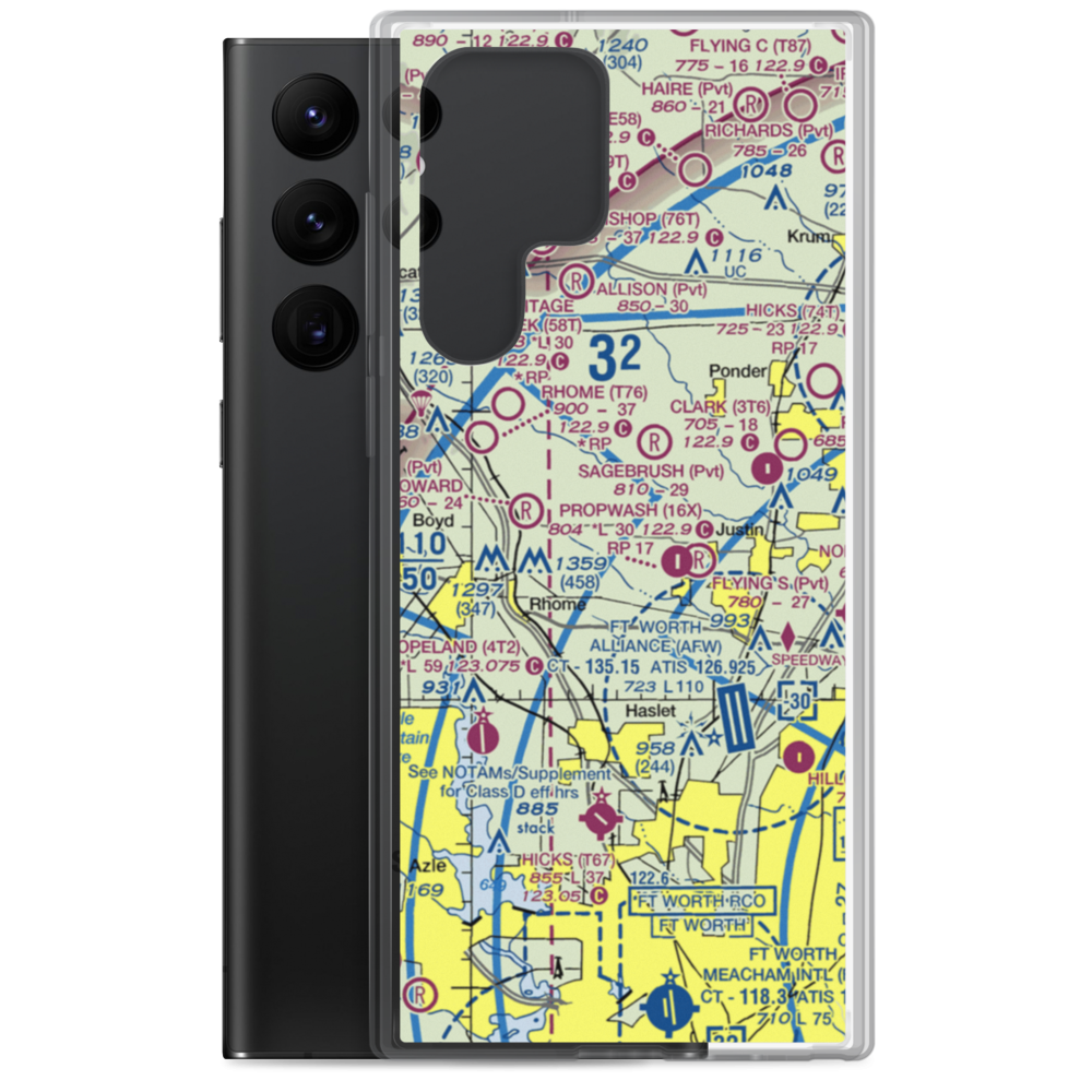 Jw Airport (2TX7) VFR Sectional Samsung Case Samsung Galaxy S22 Ultra model shown