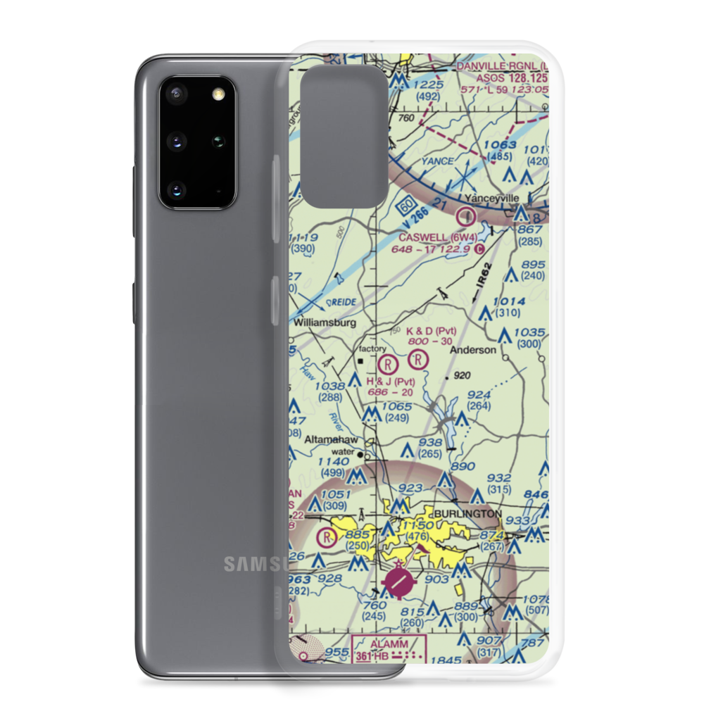 K & D Airport (71NC) VFR Sectional Samsung Case Samsung Galaxy S20 Plus model shown