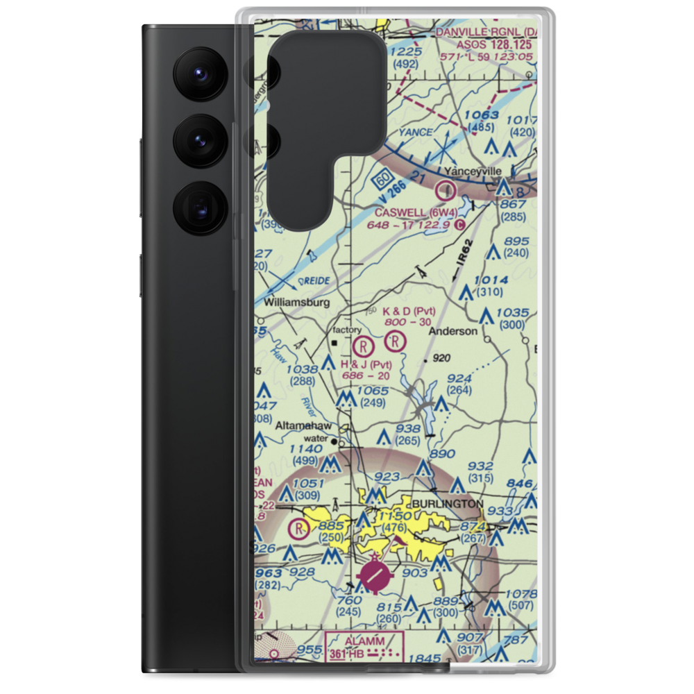 K & D Airport (71NC) VFR Sectional Samsung Case Samsung Galaxy S22 Ultra model shown