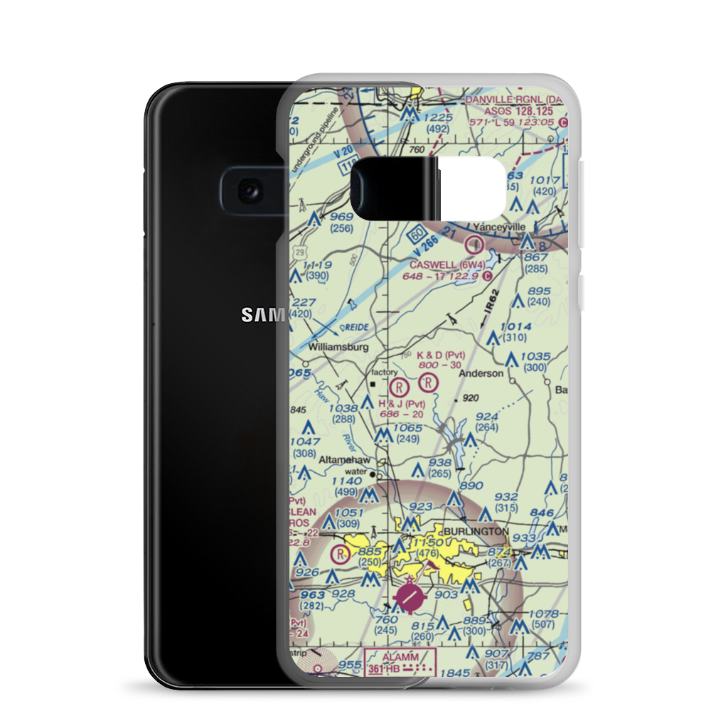 K & D Airport (71NC) VFR Sectional Samsung Case Samsung Galaxy S10e model shown