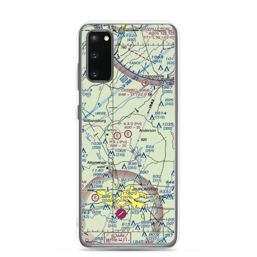 K & D Airport (71NC) VFR Sectional Samsung Case Samsung Galaxy S20 model shown