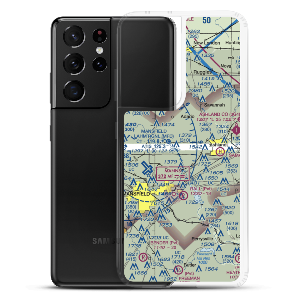K & D Airways Airport (2OI8) VFR Sectional Samsung Case Samsung Galaxy S21 Ultra model shown