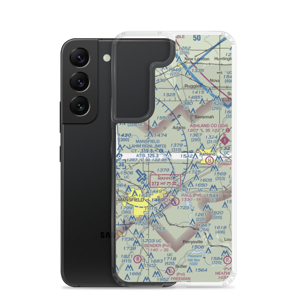 K & D Airways Airport (2OI8) VFR Sectional Samsung Case Samsung Galaxy S22 model shown