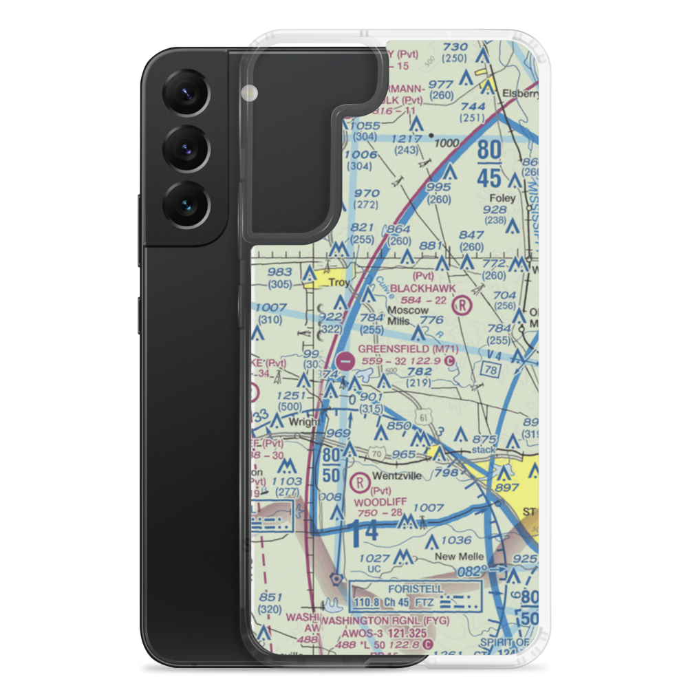 K & N Field (MO59) VFR Sectional Samsung Case Samsung Galaxy S22 Plus model shown