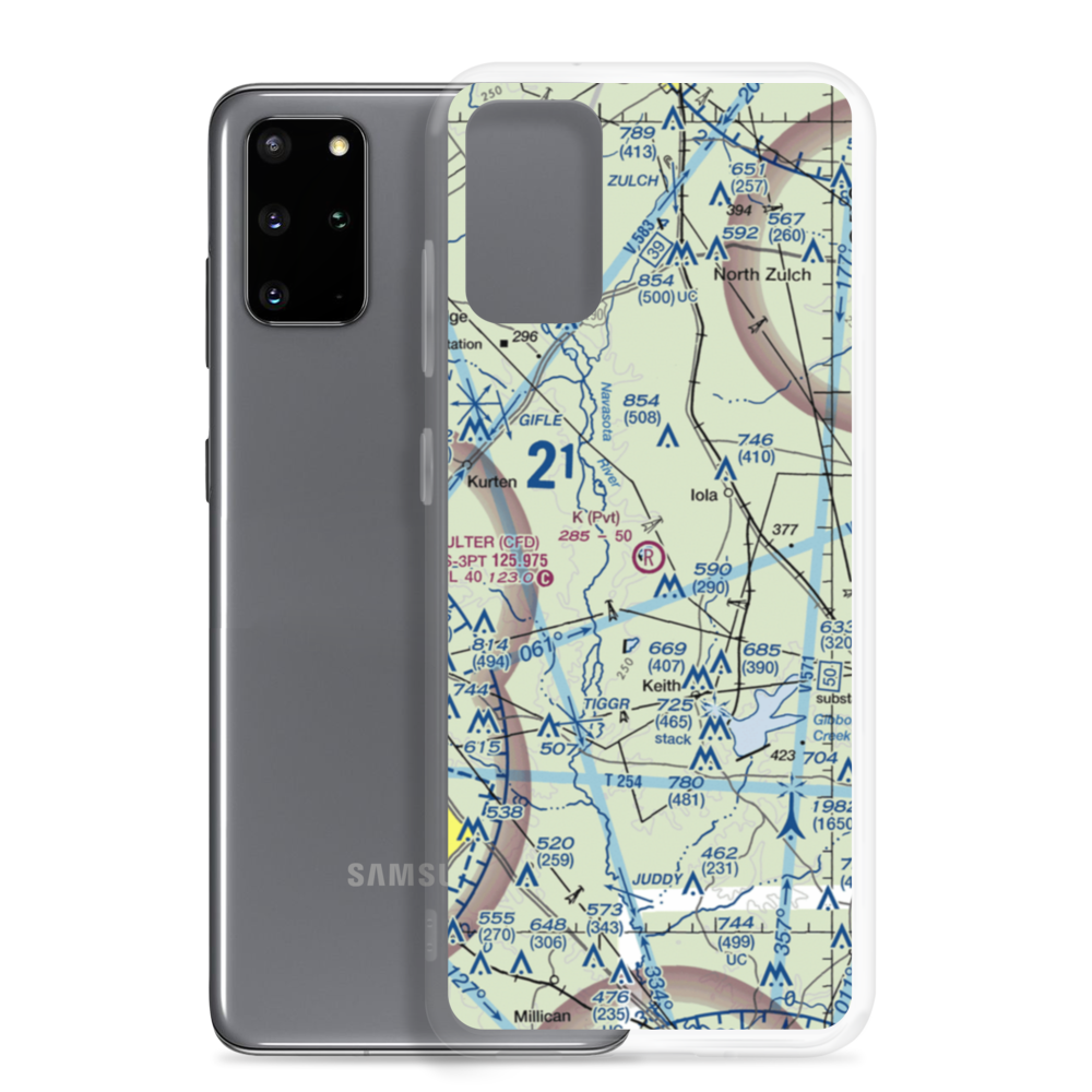 K Ranch Airport (3TE0) VFR Sectional Samsung Case Samsung Galaxy S20 Plus model shown