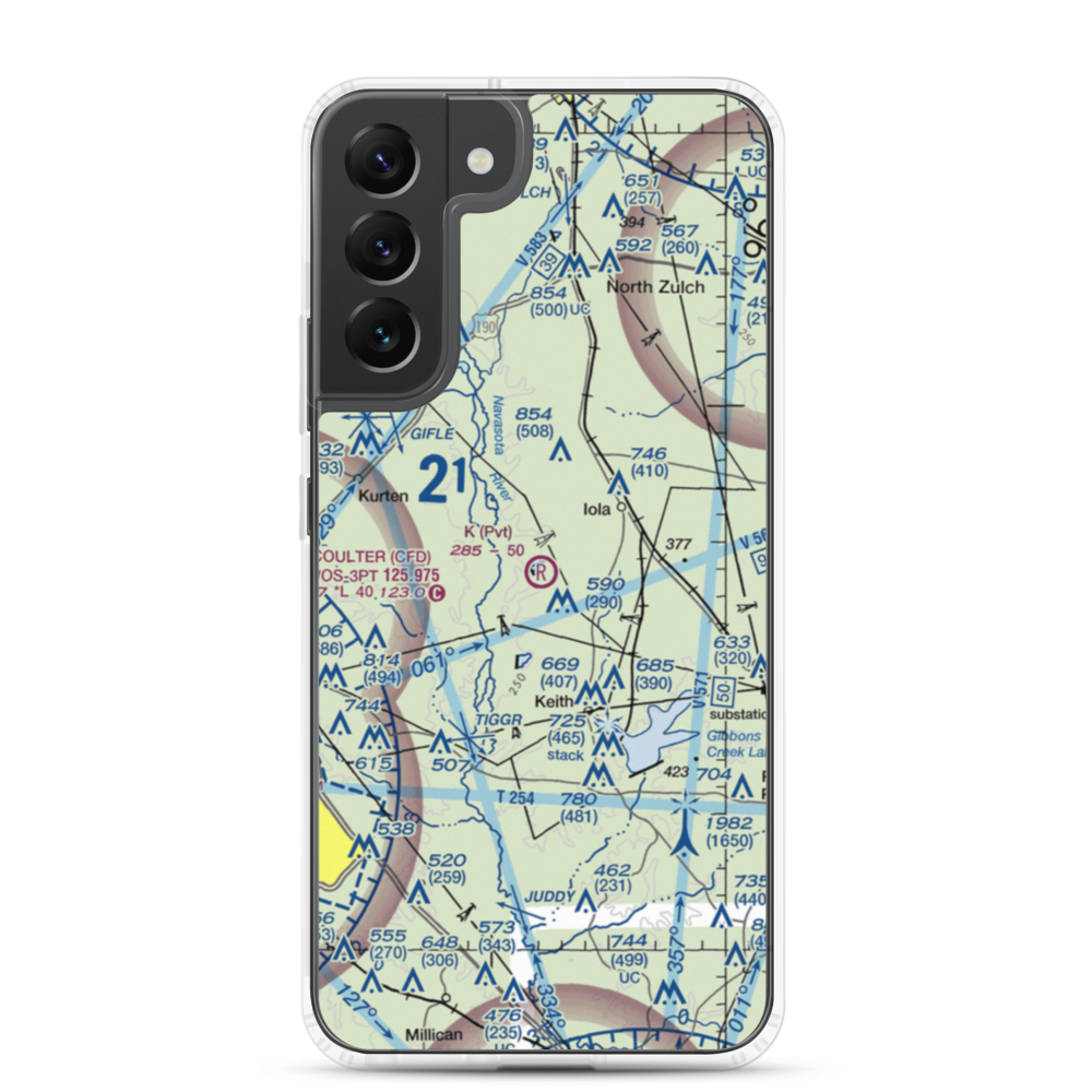 K Ranch Airport (3TE0) VFR Sectional Samsung Case Samsung Galaxy S22 Plus model shown