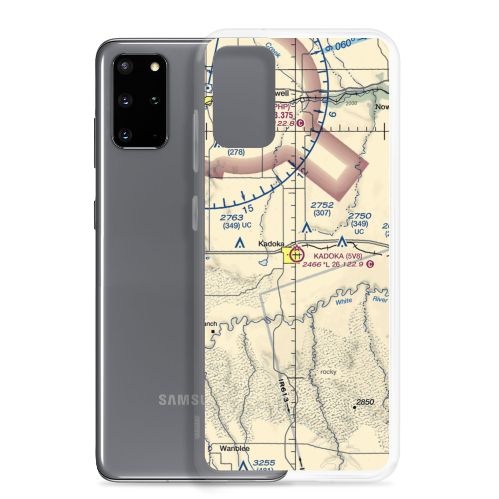 Kadoka Municipal Airport (5V8) VFR Sectional Samsung Case Samsung Galaxy S20 Plus model shown