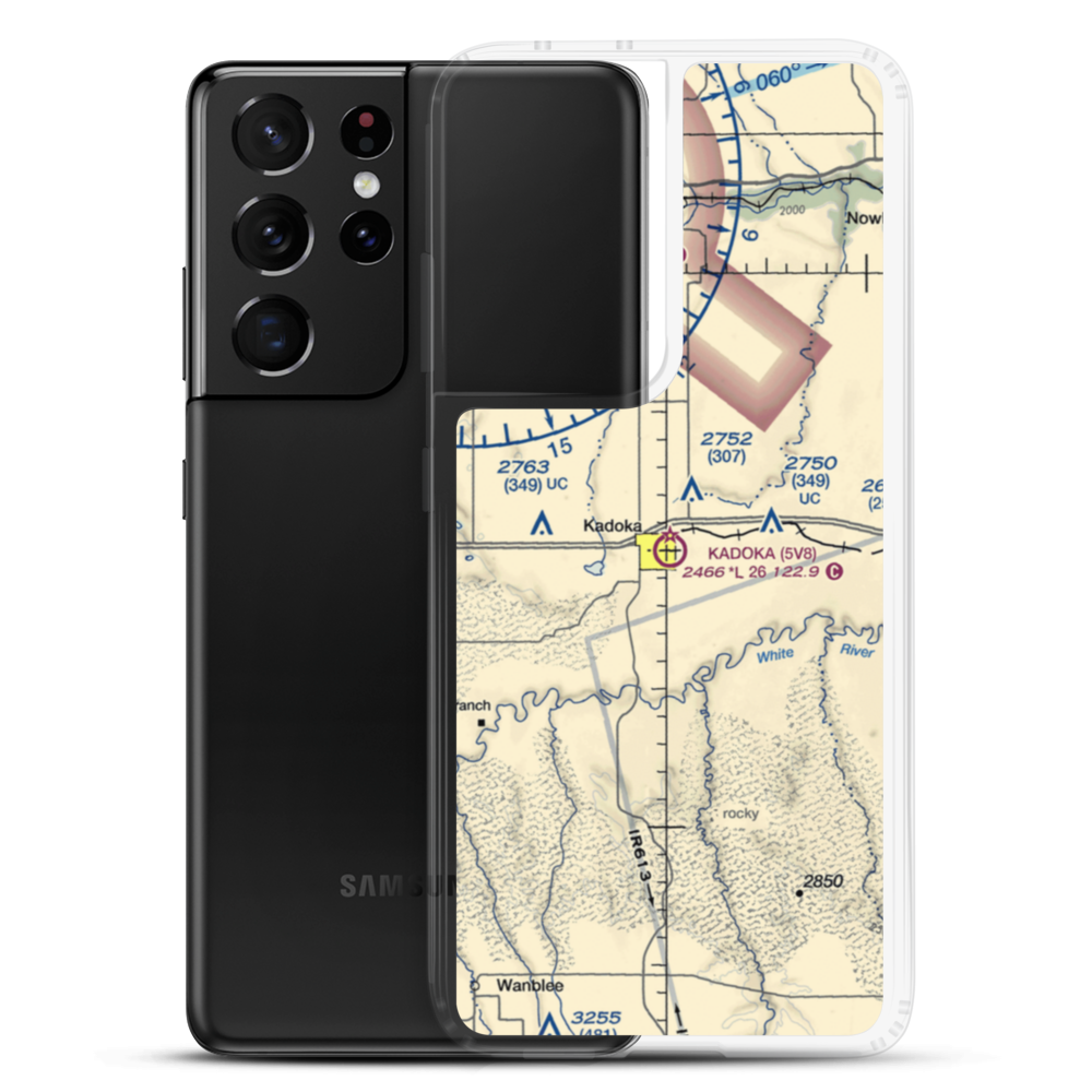 Kadoka Municipal Airport (5V8) VFR Sectional Samsung Case Samsung Galaxy S21 Ultra model shown