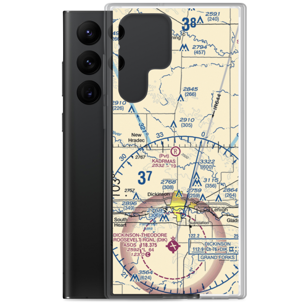 Kadrmas Airport (ND10) VFR Sectional Samsung Case Samsung Galaxy S22 Ultra model shown