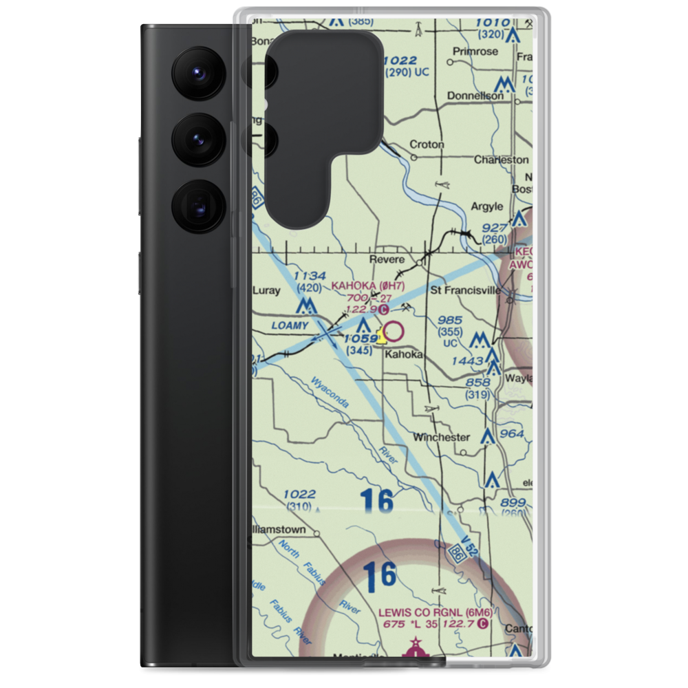 Kahoka Municipal Airport (0H7) VFR Sectional Samsung Case Samsung Galaxy S22 Ultra model shown