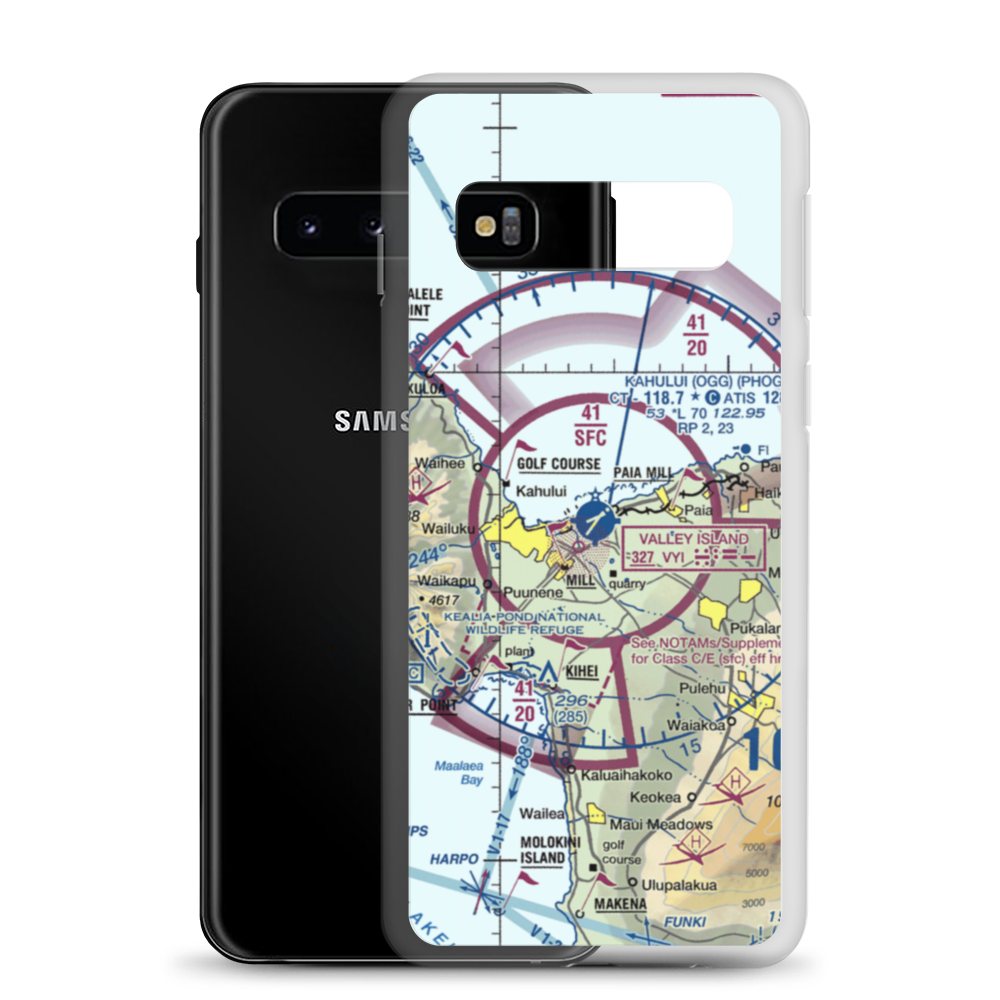 Kahului Airport (OGG) VFR Sectional Samsung Case Samsung Galaxy S10 model shown