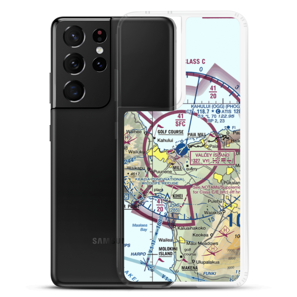 Kahului Airport (OGG) VFR Sectional Samsung Case Samsung Galaxy S21 Ultra model shown