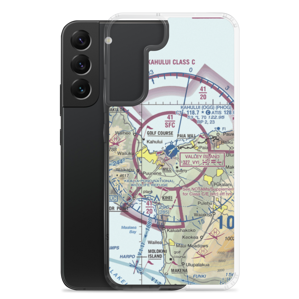 Kahului Airport (OGG) VFR Sectional Samsung Case Samsung Galaxy S22 Plus model shown
