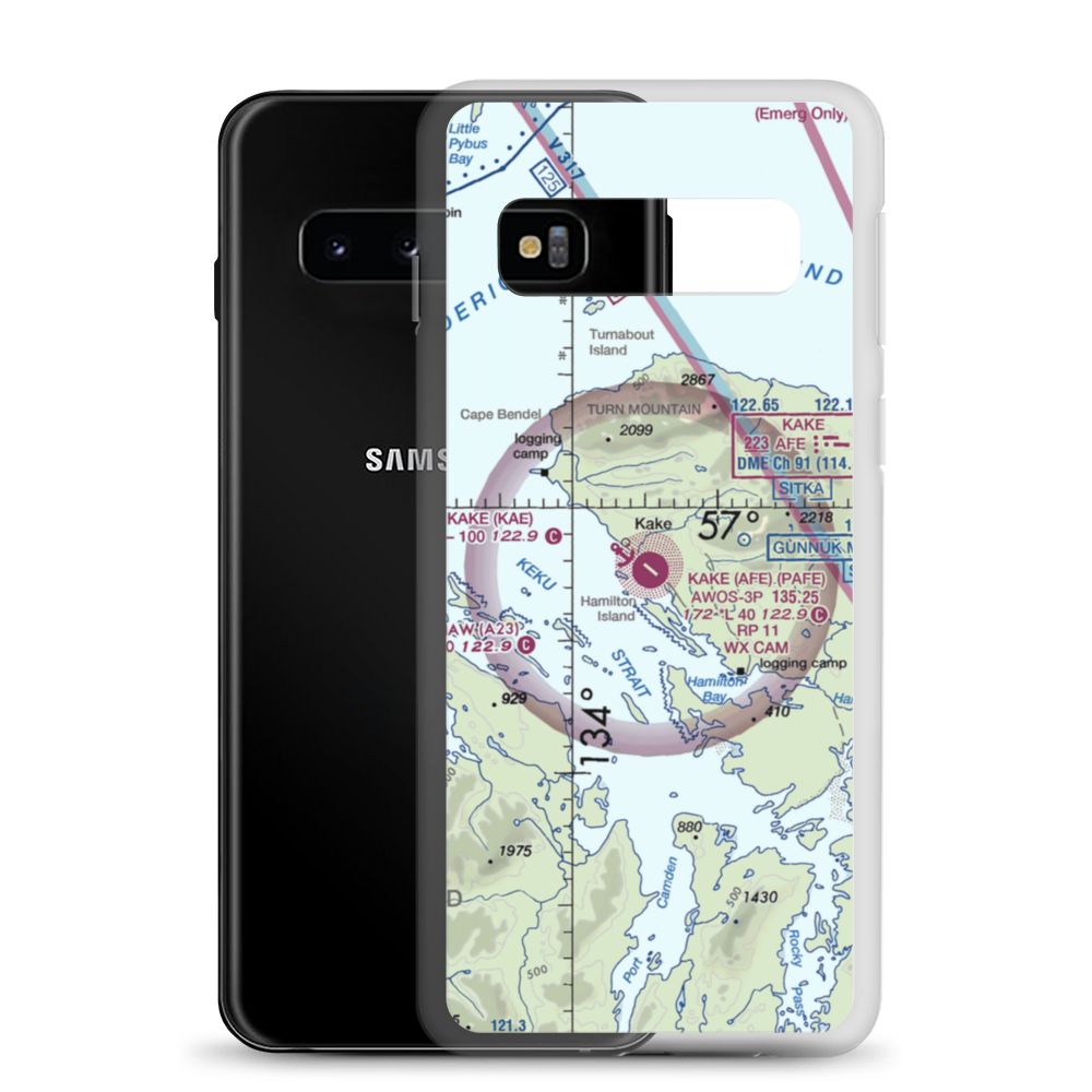 Kake Airport (AFE) VFR Sectional Samsung Case Samsung Galaxy S10 model shown