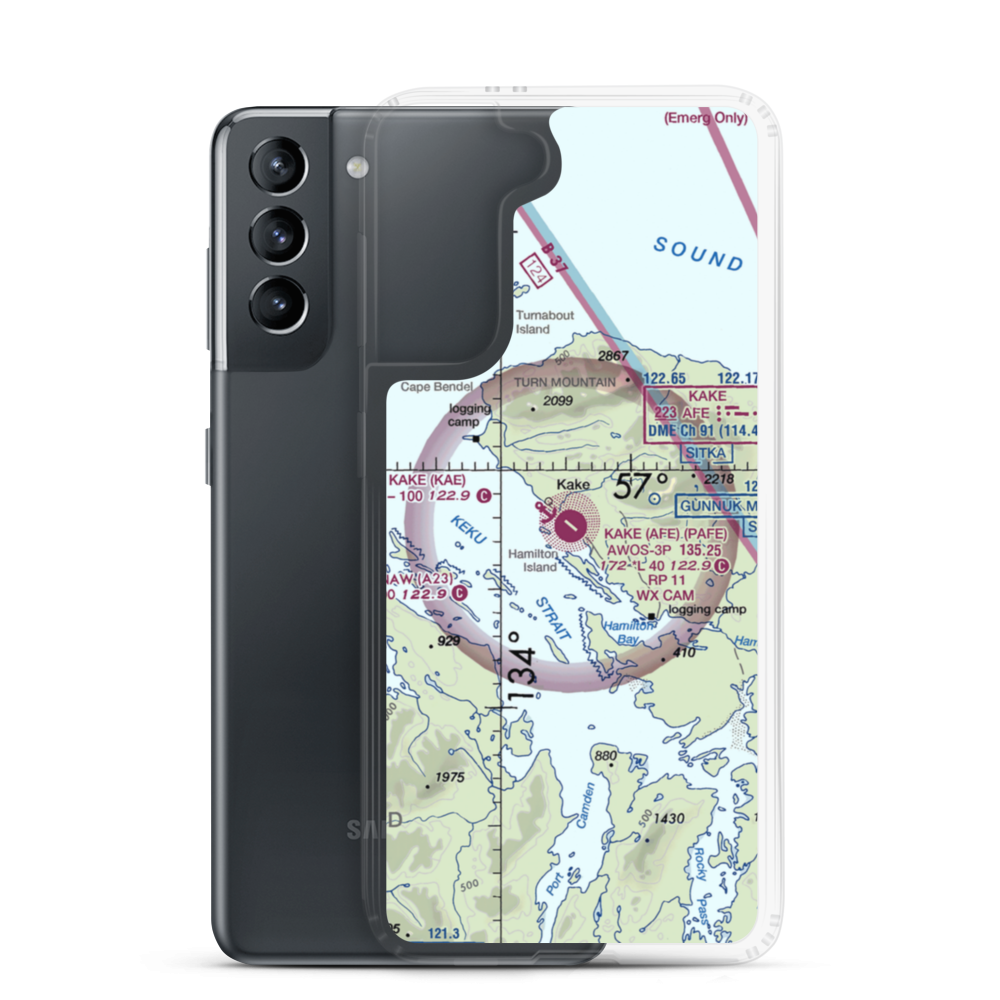 Kake Airport (AFE) VFR Sectional Samsung Case Samsung Galaxy S21 model shown