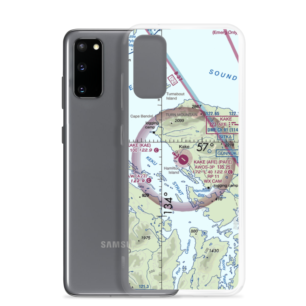 Kake Airport (AFE) VFR Sectional Samsung Case Samsung Galaxy S20 model shown